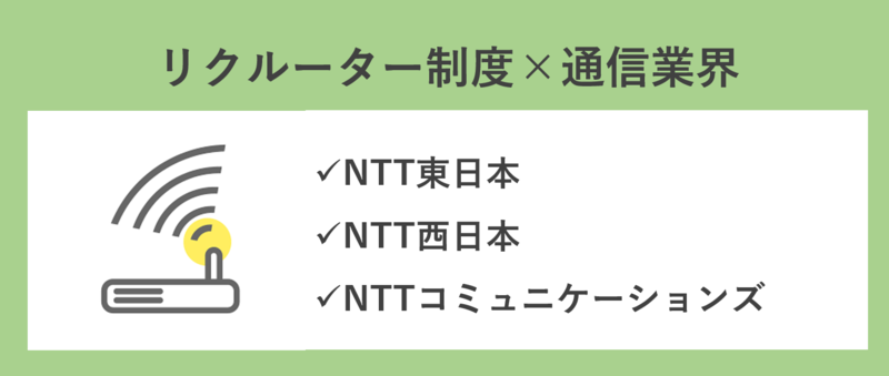 リクルーター制度を導入している通信業界の企業
