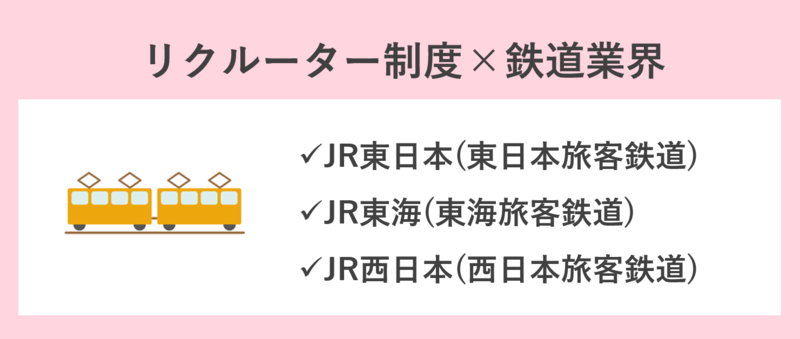 リクルーター制度を導入している鉄道業界の企業