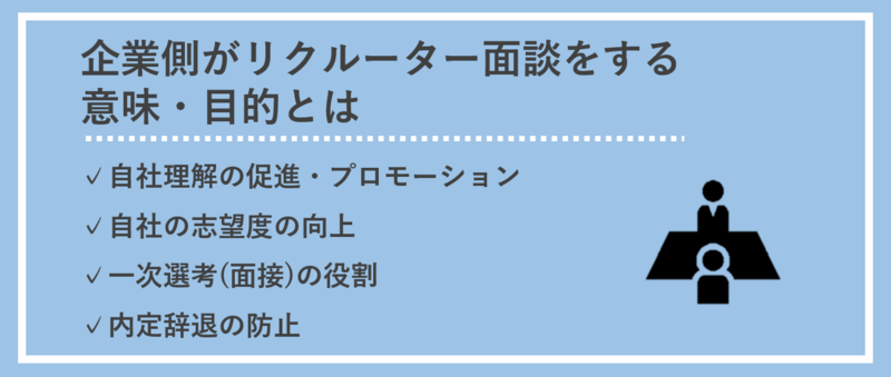 企業側がリクルーター面談をする意味・目的