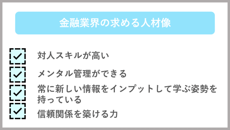 金融業界の求める人材像