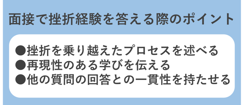 面接で挫折経験を答える際のポイント