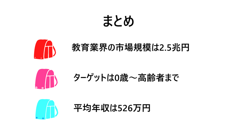 教育業界の概要まとめ