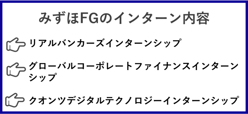 みずほフィナンシャルグループのインターン内容