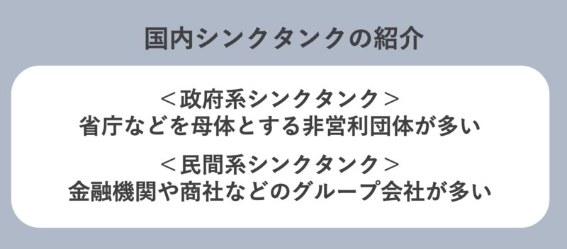 国内シンクタンクの紹介