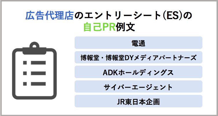 広告代理店のエントリーシート(ES)通過者の自己PRの例文