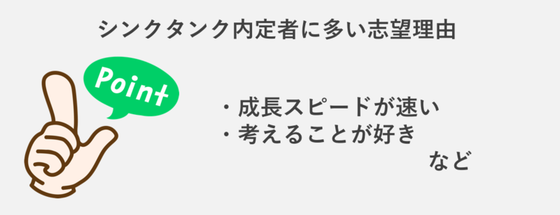 シンクタンク内定者に多い志望理由