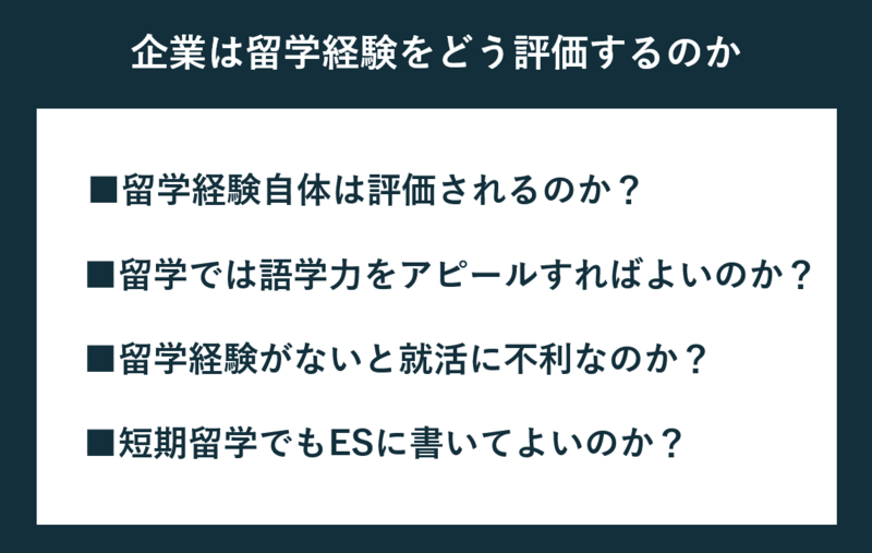 エントリーシート(ES)における留学経験の評価基準