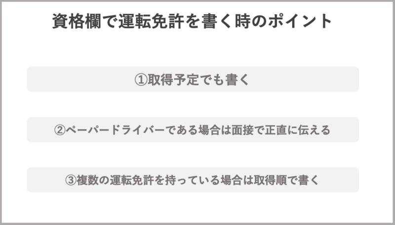 エントリーシートの資格欄で運転免許を書く際のポイント