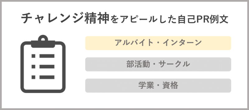 自己PR チャレンジ精神 アルバイト