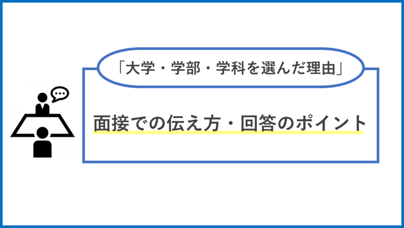 「大学・学部・学科を選んだ理由」伝え方・・回答のポイント