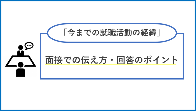 今までの就職活動の経緯の伝え方・回答のポイント
