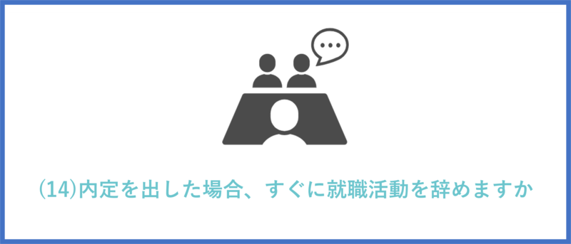 内定を出した場合、すぐに就職活動を辞めますか
