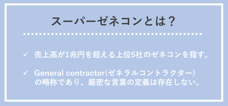 スーパーゼネコンとは