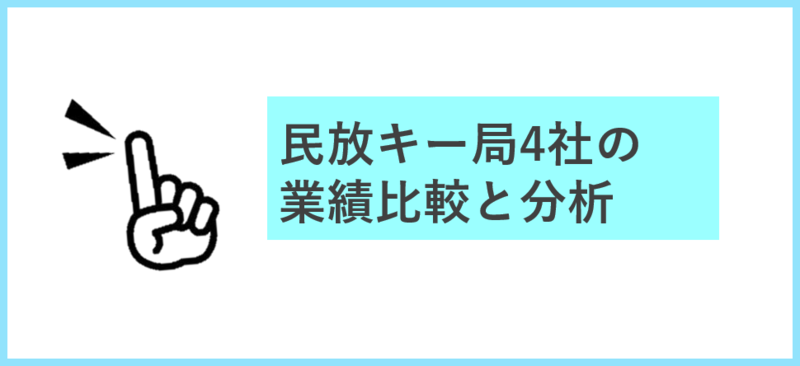 民放4局の業績比較