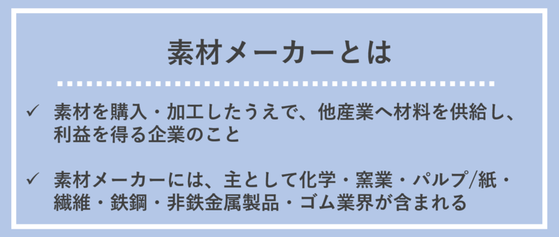 素材メーカーとは