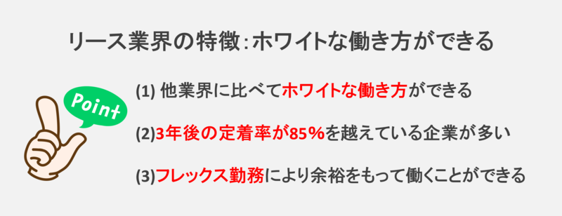 リース業界はホワイトな働き方ができる