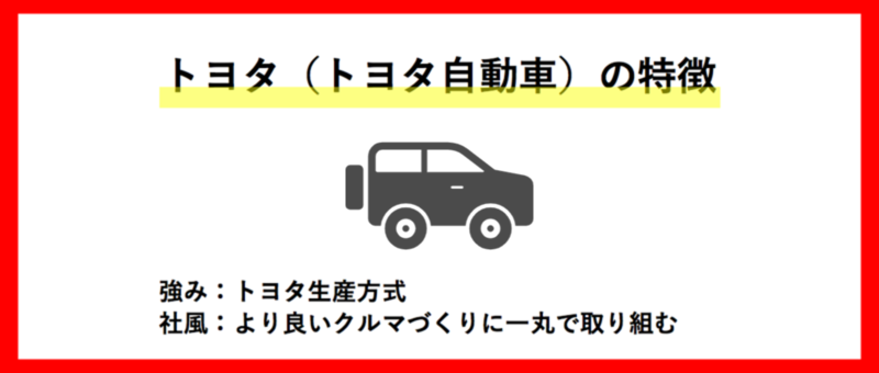 トヨタ（トヨタ自動車）の特徴