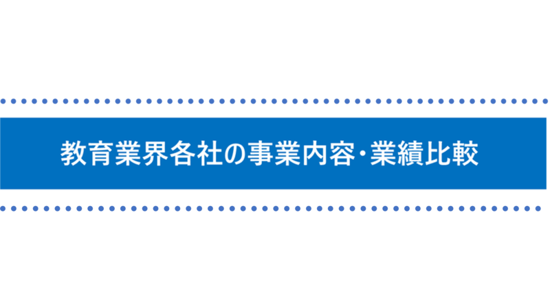 教育業界各社の事業内容・業績比較