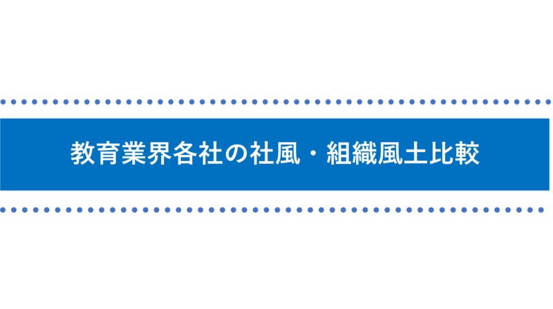 教育業界各社の社風・組織風土比較