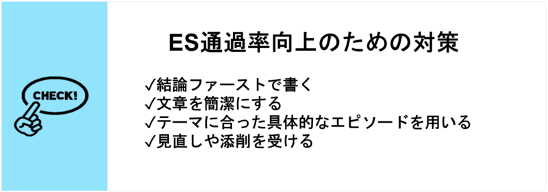 ES通過率を上げるための対策