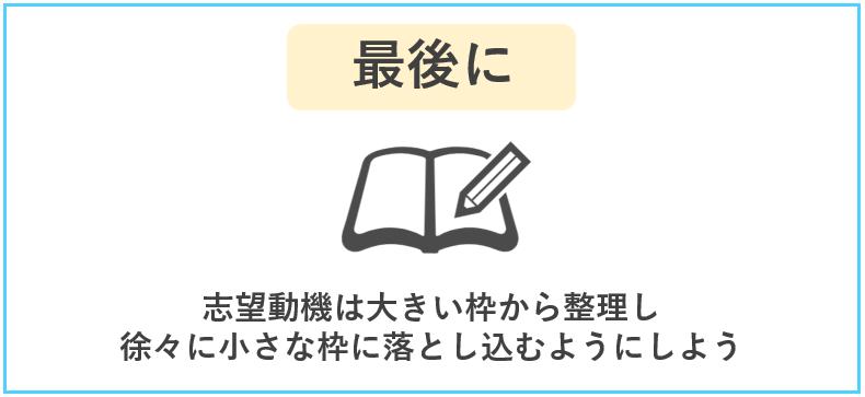 エントリーシート(ES)志望動機の書き方 最後に