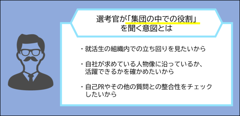 選考官が「集団の中での役割」を聞く意図とは