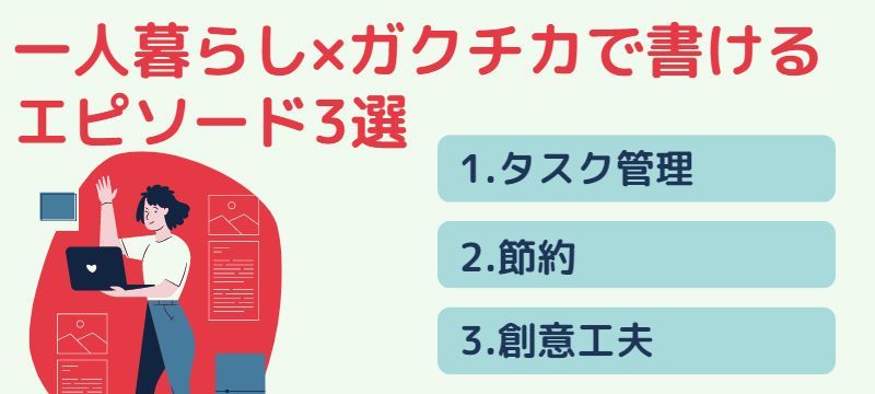 ガクチカで一人暮らしを書く方法