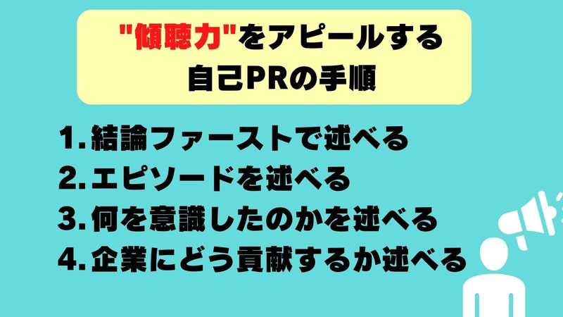 傾聴力をアピールする手順