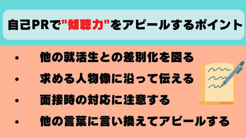 傾聴力をアピールするポイント
