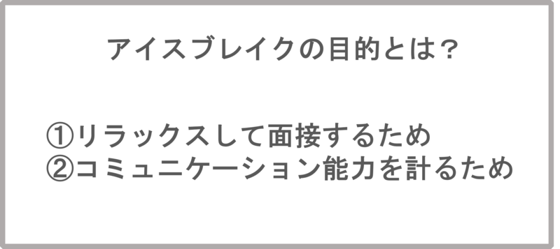 面接時のアイスブレイクの目的
