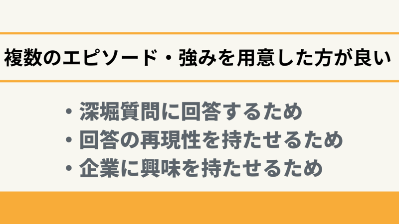 複数のエピソード・強みを用意した方良いのか・その理由