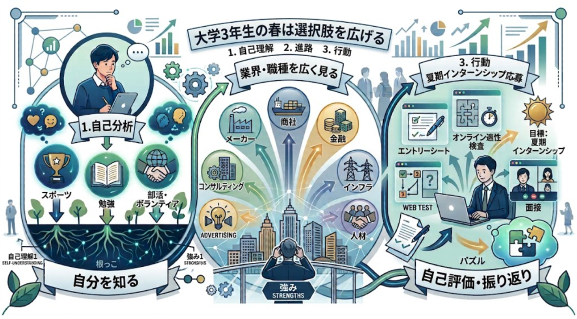 大学3年生の春は選択肢を広げる