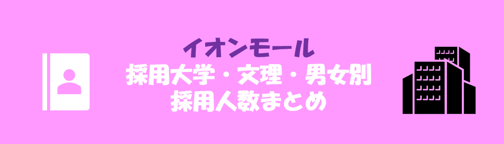 イオンモールの採用大学・文理・男女別採用人数｜合格者ES付き